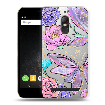 Силиконовый чехол на ZTE Nubia N1 Lite с принтом Бабочки и цветы