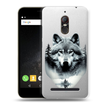 Силиконовый чехол на ZTE Nubia N1 Lite с принтом Волк в лесу