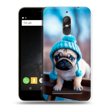 Силиконовый чехол на ZTE Nubia N1 Lite с принтом Мопс в шапке