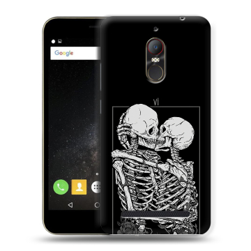 Силиконовый чехол на ZTE Nubia N1 Lite с принтом Поцелуй скелетов