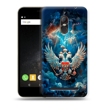 Силиконовый чехол на ZTE Nubia N1 Lite с принтом Герб флаг России