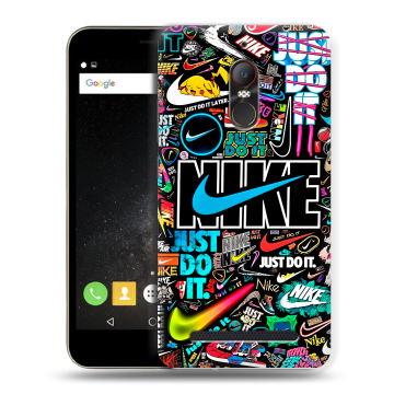 Силиконовый чехол на ZTE Nubia N1 Lite с принтом найк nike черный Силиконовый чехол на ZTE Nubia N1 Lite с принтом найк nike черный