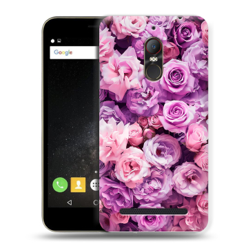 Силиконовый чехол на ZTE Nubia N1 Lite с принтом лавандовые розы
