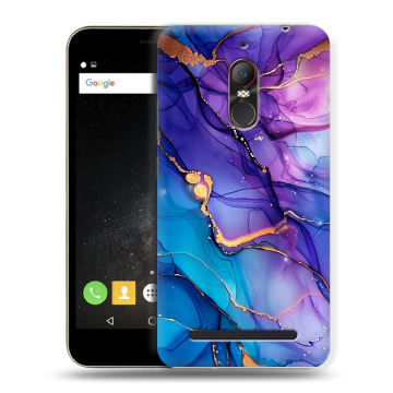Силиконовый чехол на ZTE Nubia N1 Lite с принтом синий мрамор