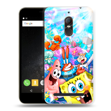 Силиконовый чехол на ZTE Nubia N1 Lite с принтом спанчбоб спанч боб