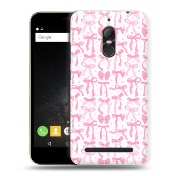 Силиконовый чехол на ZTE Nubia N1 Lite с принтом Розовые бантики