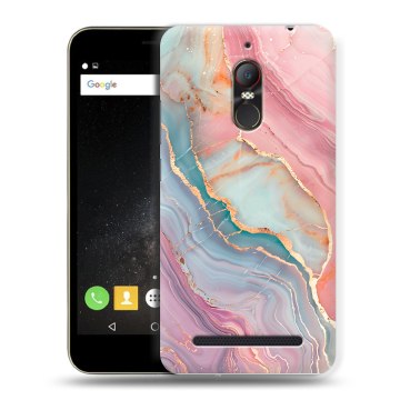 Силиконовый чехол на ZTE Nubia N1 Lite с принтом розовый мрамор