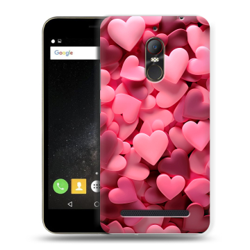 Силиконовый чехол на ZTE Nubia N1 Lite с принтом розовые сердечки