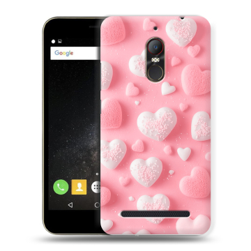 Силиконовый чехол на ZTE Nubia N1 Lite с принтом Сердечки