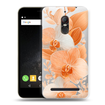 Силиконовый чехол на ZTE Nubia N1 Lite с принтом Бежевые цветы