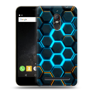 Силиконовый чехол на ZTE Nubia N1 Lite с принтом Неоновые соты
