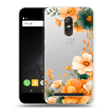 Силиконовый чехол на ZTE Nubia N1 Lite с принтом Цветы принт