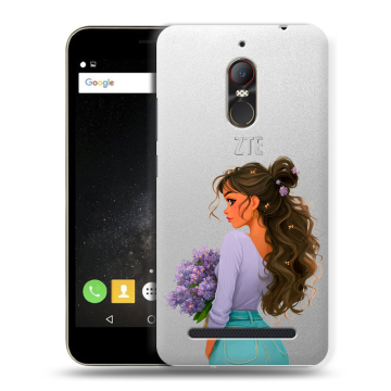 Силиконовый чехол на ZTE Nubia N1 Lite с принтом девушка цветы