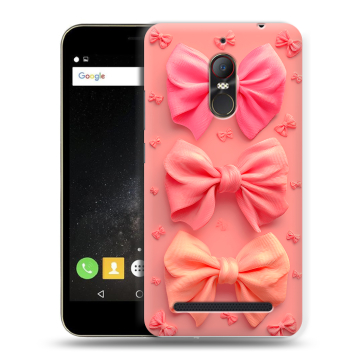 Силиконовый чехол на ZTE Nubia N1 Lite с принтом Розовые бантики