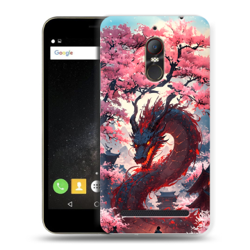 Силиконовый чехол на ZTE Nubia N1 Lite с принтом Дракон Японский
