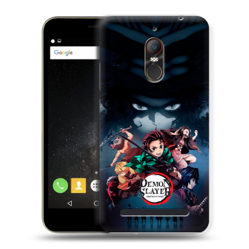 Силиконовый чехол на ZTE Nubia N1 Lite с принтом Demon Slayer Клинок рассекающий демонов