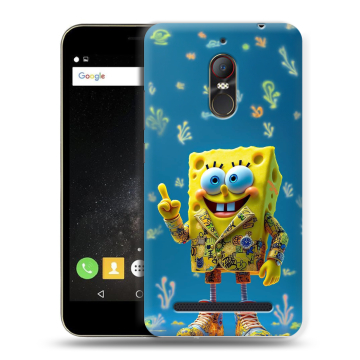 Силиконовый чехол на ZTE Nubia N1 Lite с принтом Спанч боб Спанчбоб
