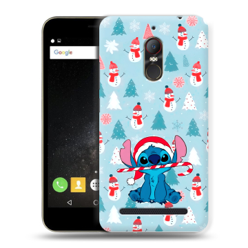 Силиконовый чехол на ZTE Nubia N1 Lite с принтом Стич Новый год Силиконовый чехол на ZTE Nubia N1 Lite с принтом Стич Новый год