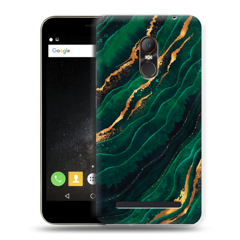 Силиконовый чехол на ZTE Nubia N1 Lite с принтом Мрамор зеленое золото Силиконовый чехол на ZTE Nubia N1 Lite с принтом Мрамор зеленое золото