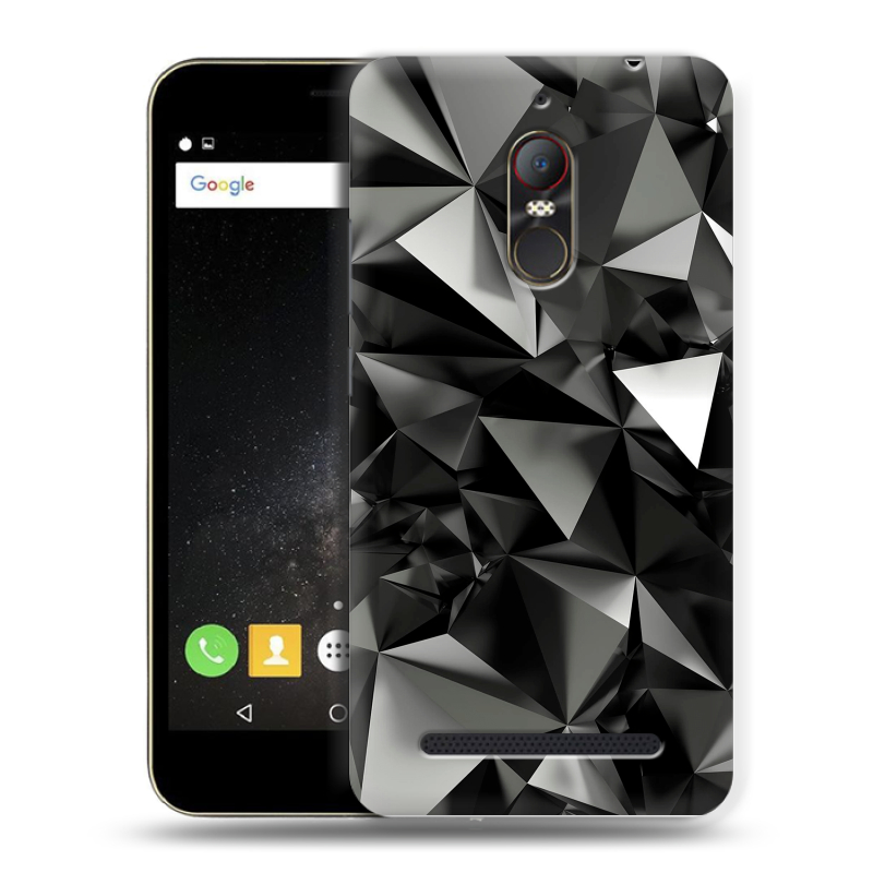 Силиконовый чехол на ZTE Nubia N1 Lite с принтом Черные кристаллы Силиконовый чехол на ZTE Nubia N1 Lite с принтом Черные кристаллы