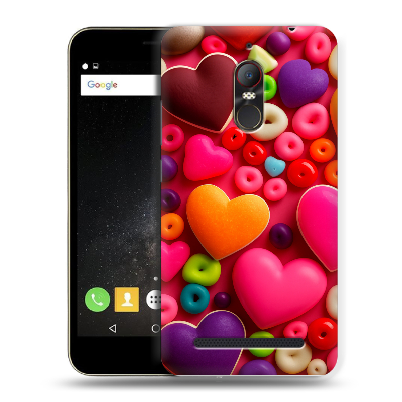 Силиконовый чехол на ZTE Nubia N1 Lite с принтом Сердечки Силиконовый чехол на ZTE Nubia N1 Lite с принтом Сердечки