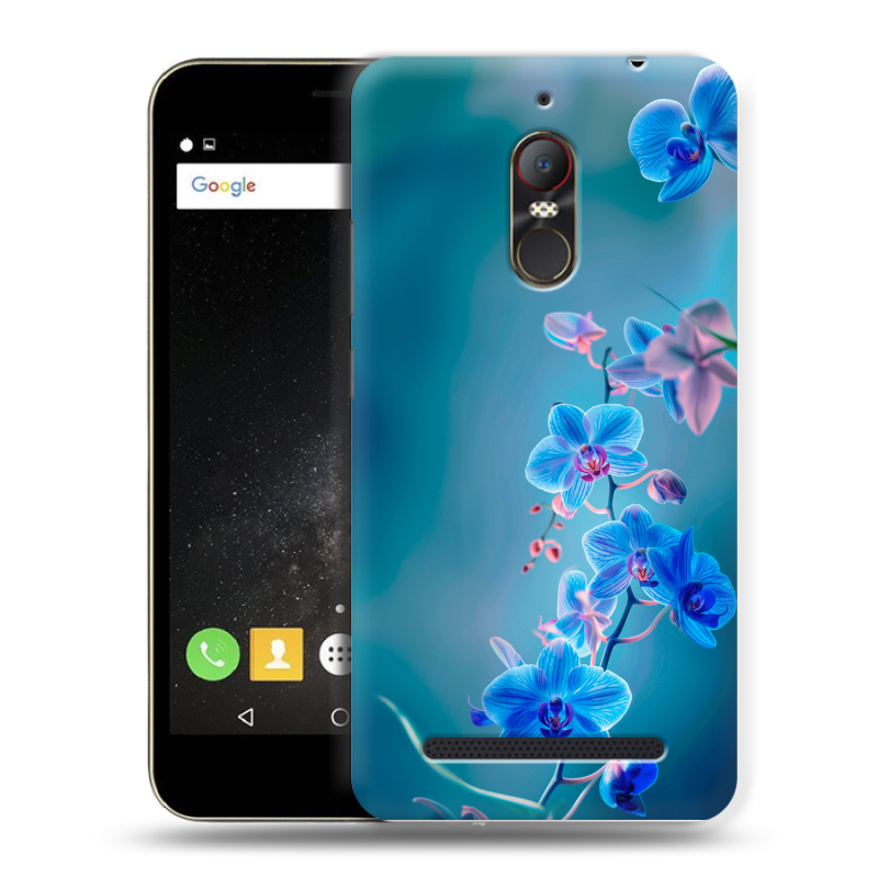 Силиконовый чехол на ZTE Nubia N1 Lite с принтом Голубые цветы Силиконовый чехол на ZTE Nubia N1 Lite с принтом Голубые цветы