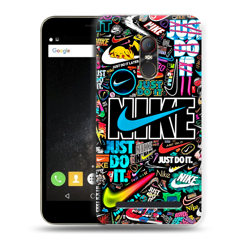 Силиконовый чехол на ZTE Nubia N1 Lite с принтом найк nike черный Силиконовый чехол на ZTE Nubia N1 Lite с принтом найк nike черный