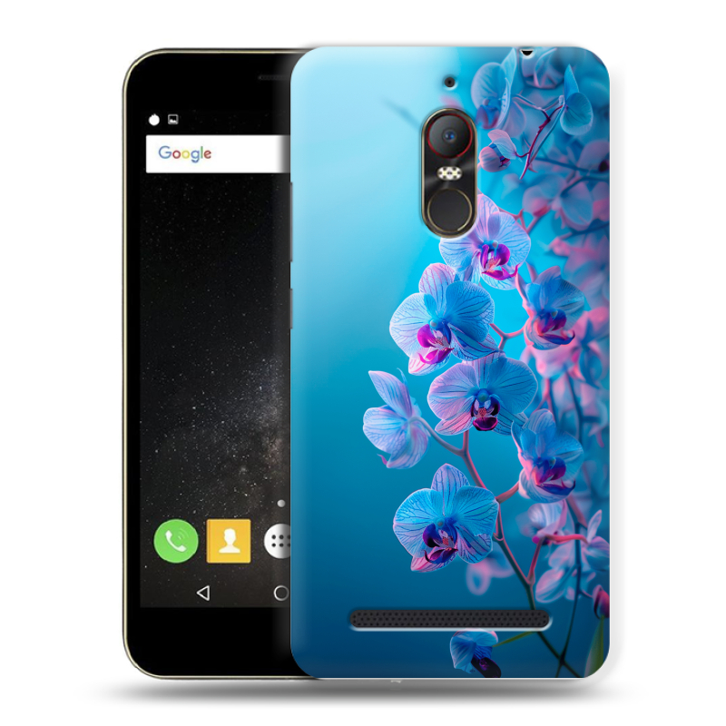 Силиконовый чехол на ZTE Nubia N1 Lite с принтом голубые орхидеи Силиконовый чехол на ZTE Nubia N1 Lite с принтом голубые орхидеи