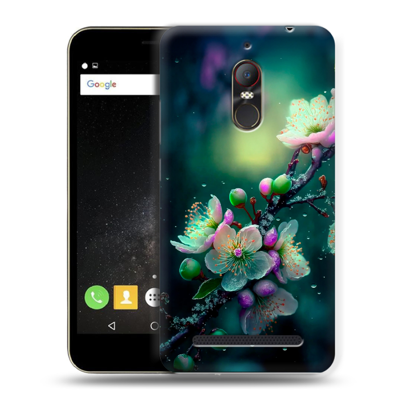 Силиконовый чехол на ZTE Nubia N1 Lite с принтом Цветы и мрамор Силиконовый чехол на ZTE Nubia N1 Lite с принтом Цветы и мрамор