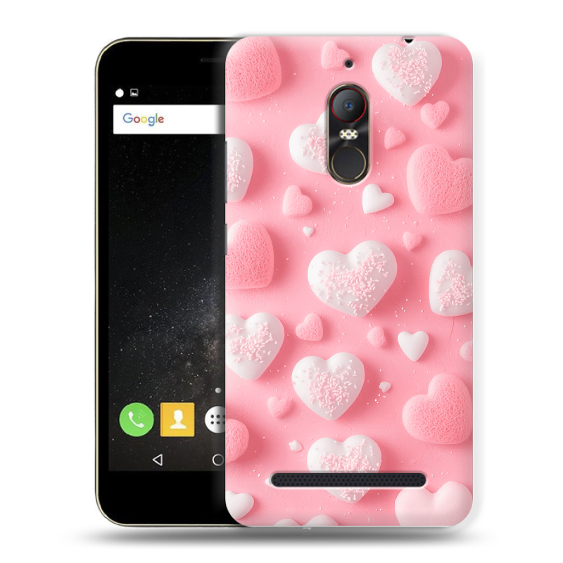 Силиконовый чехол на ZTE Nubia N1 Lite с принтом Сердечки Силиконовый чехол на ZTE Nubia N1 Lite с принтом Сердечки