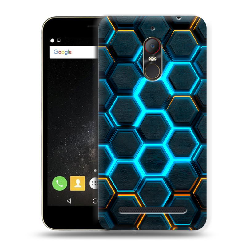 Силиконовый чехол на ZTE Nubia N1 Lite с принтом Неоновые соты Силиконовый чехол на ZTE Nubia N1 Lite с принтом Неоновые соты