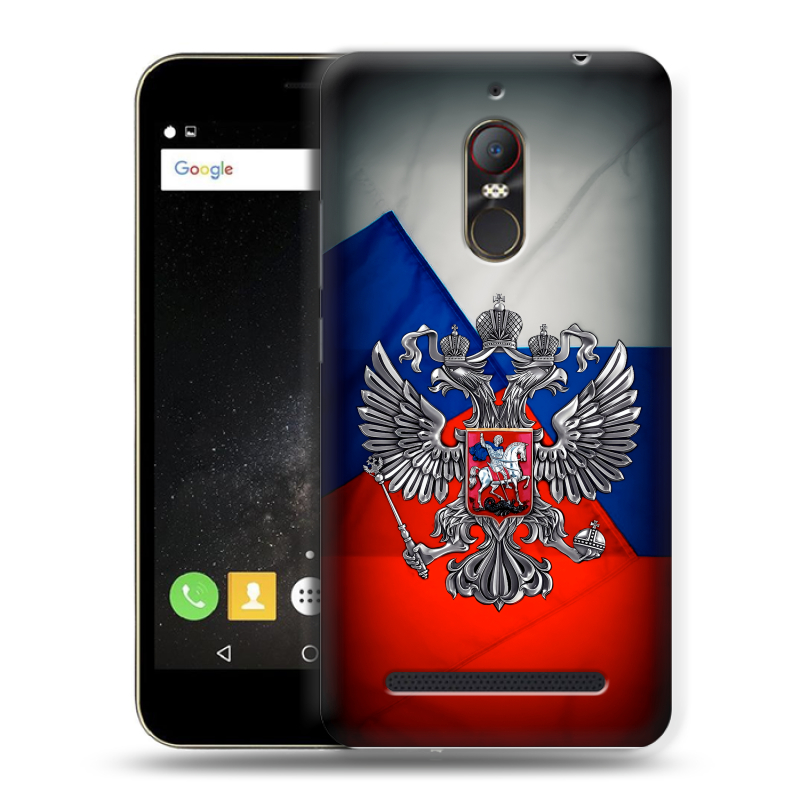 Силиконовый чехол на ZTE Nubia N1 Lite с принтом Флаг России Силиконовый чехол на ZTE Nubia N1 Lite с принтом Флаг России