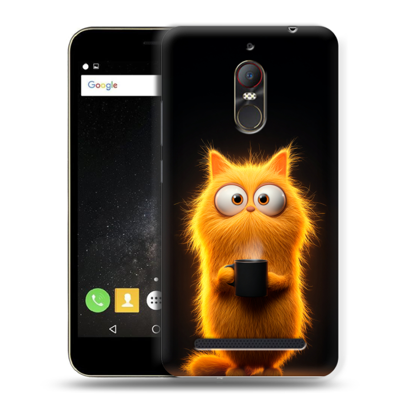 Силиконовый чехол на ZTE Nubia N1 Lite с принтом Смешной кот Силиконовый чехол на ZTE Nubia N1 Lite с принтом Смешной кот