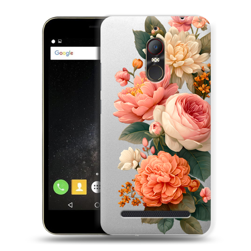 Силиконовый чехол на ZTE Nubia N1 Lite с принтом цветы Силиконовый чехол на ZTE Nubia N1 Lite с принтом цветы