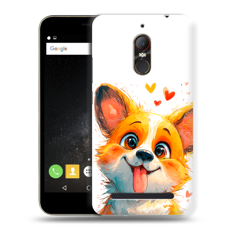 Силиконовый чехол на ZTE Nubia N1 Lite с принтом корги Силиконовый чехол на ZTE Nubia N1 Lite с принтом корги
