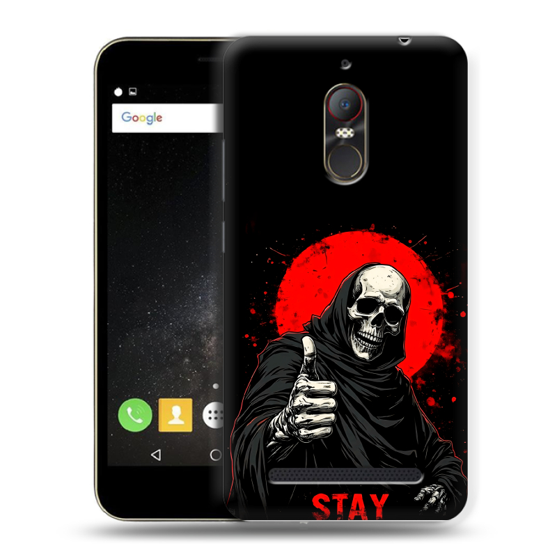 Силиконовый чехол на ZTE Nubia N1 Lite с принтом смешной скелет Силиконовый чехол на ZTE Nubia N1 Lite с принтом смешной скелет