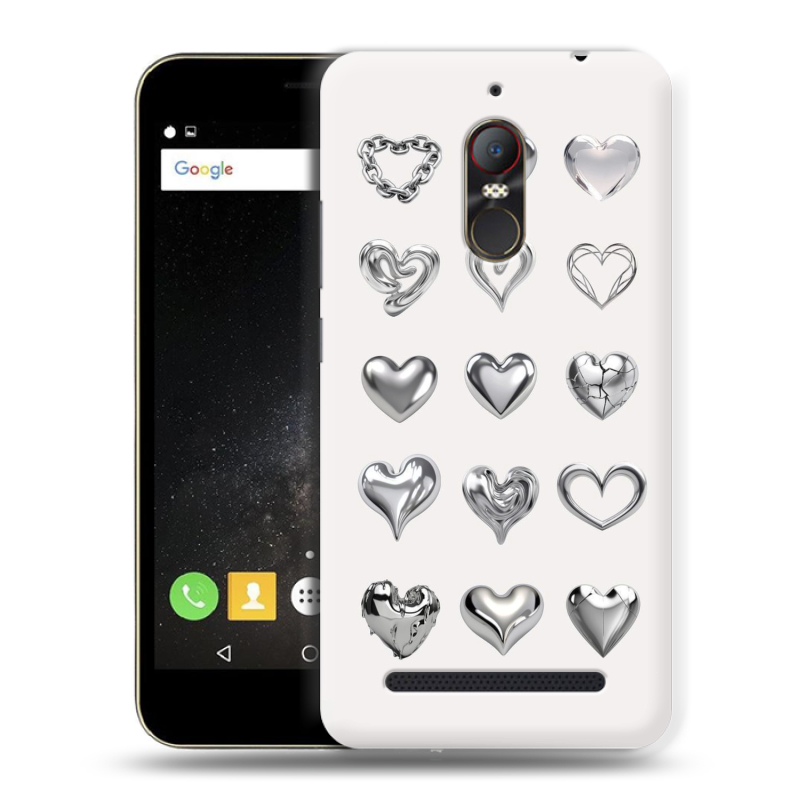 Силиконовый чехол на ZTE Nubia N1 Lite с принтом Y2K сердечки Силиконовый чехол на ZTE Nubia N1 Lite с принтом Y2K сердечки