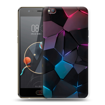 Пластиковый чехол на ZTE Nubia M2 Lite с принтом Геометрия неона