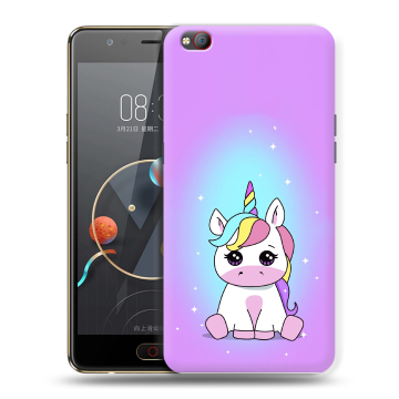 Пластиковый чехол на ZTE Nubia M2 Lite с принтом Единорог