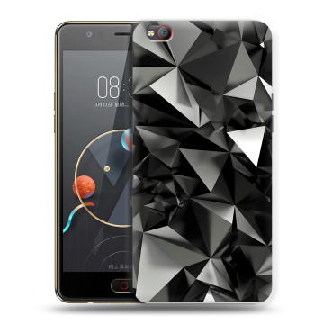 Пластиковый чехол на ZTE Nubia M2 Lite с принтом Черные кристаллы