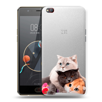 Пластиковый чехол на ZTE Nubia M2 Lite с принтом Кошки Пластиковый чехол на ZTE Nubia M2 Lite с принтом Кошки