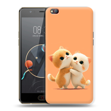 Пластиковый чехол на ZTE Nubia M2 Lite с принтом Милые котики