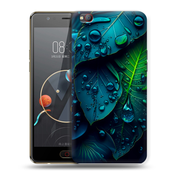 Пластиковый чехол на ZTE Nubia M2 Lite с принтом Листья
