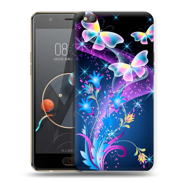 Пластиковый чехол на ZTE Nubia M2 Lite с принтом Бабочки