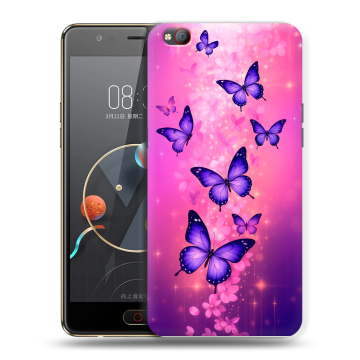 Пластиковый чехол на ZTE Nubia M2 Lite с принтом Бабочки
