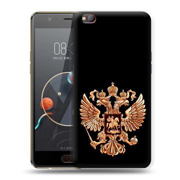 Пластиковый чехол на ZTE Nubia M2 Lite с принтом Герб России золотой Пластиковый чехол на ZTE Nubia M2 Lite с принтом Герб России золотой