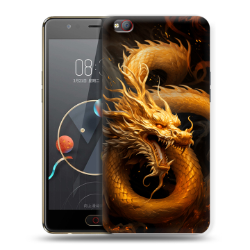 Пластиковый чехол на ZTE Nubia M2 Lite с принтом Золотой дракон Пластиковый чехол на ZTE Nubia M2 Lite с принтом Золотой дракон