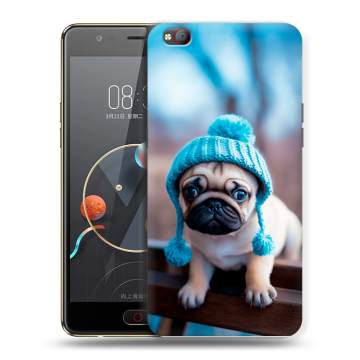 Пластиковый чехол на ZTE Nubia M2 Lite с принтом Мопс в шапке Пластиковый чехол на ZTE Nubia M2 Lite с принтом Мопс в шапке