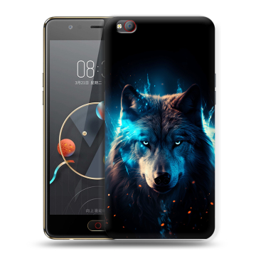Пластиковый чехол на ZTE Nubia M2 Lite с принтом Волк ночной