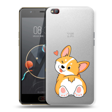 Пластиковый чехол на ZTE Nubia M2 Lite с принтом Корги Пластиковый чехол на ZTE Nubia M2 Lite с принтом Корги